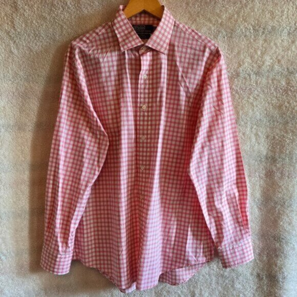 Polo by Ralph Lauren Pink Checkered Dress Shirt 16.5-34 - Picture 1 of 4